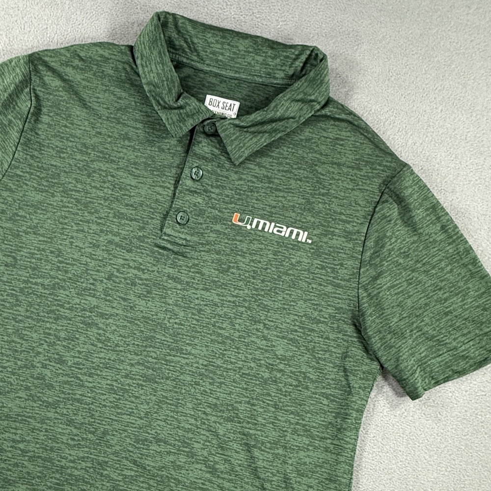 Miami Hurricanes Polo Shirt Men's Size Medium Green NCAA Golf Shirt